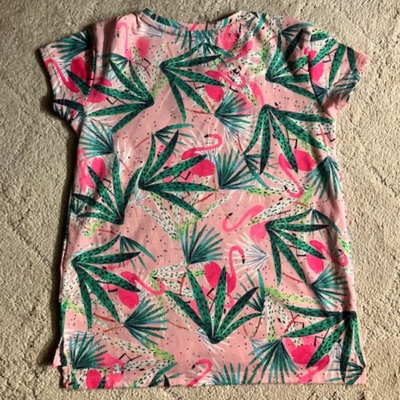 NWT!  CROWN & IVY - 2 Piece Short Set - Pink Flamingo Print - Girl's Size 5 -NEW - Picture 2 of 8